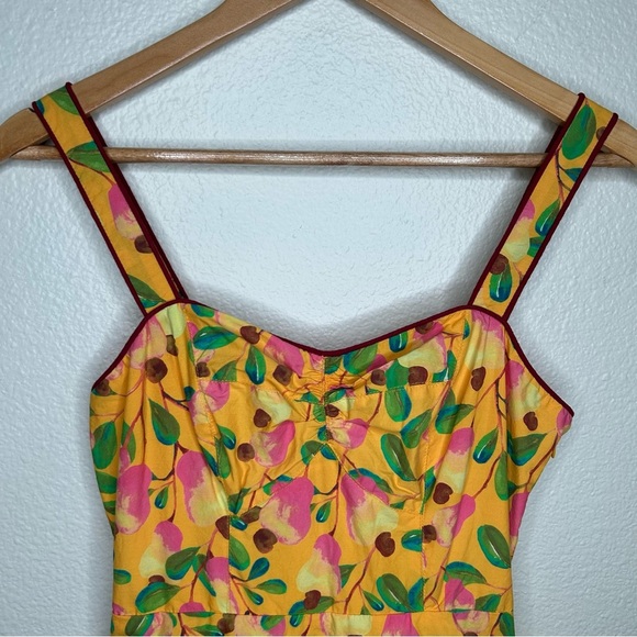 Farm Rio Mini Cashew Midi Dress yellow extra small - Picture 3 of 15